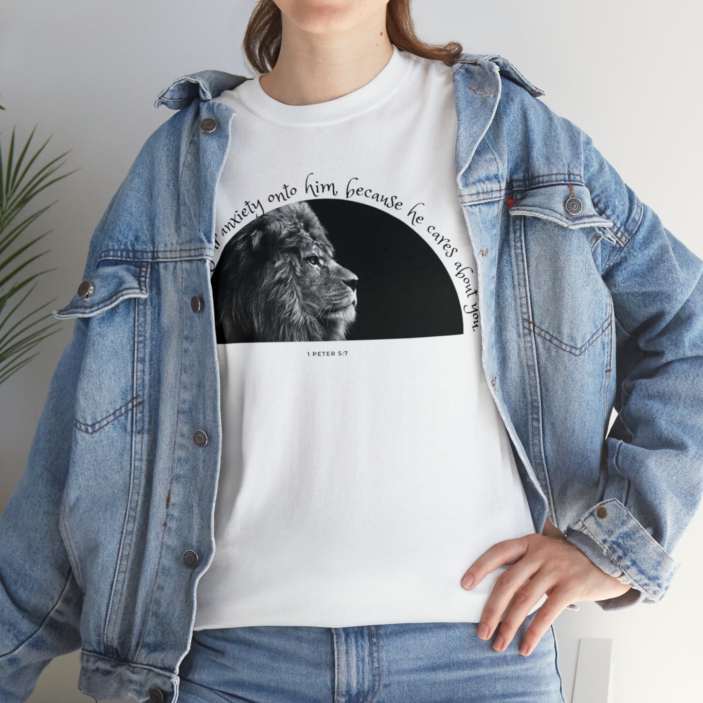 Christian T Shirt | Throw all your anxiety onto him, because he cares about you | Unisex