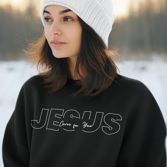 Christian Crewneck | Jesus Cares For You | Unisex