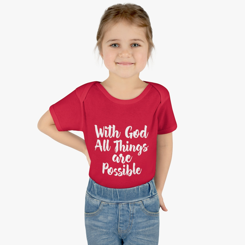 Christian Baby bodysuit | 0-24M | With God All Things Are Possible