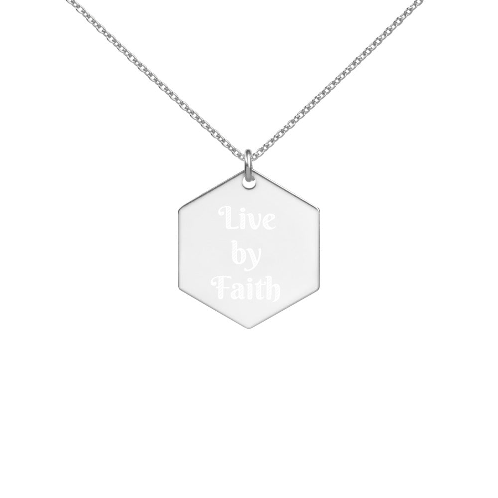 Christian Engraved Necklace | Live By Faith