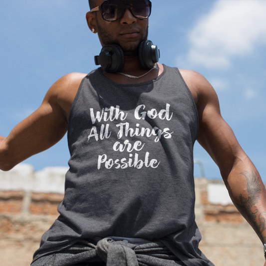 Christian Men's Tank Top | With God All Things Are Possible