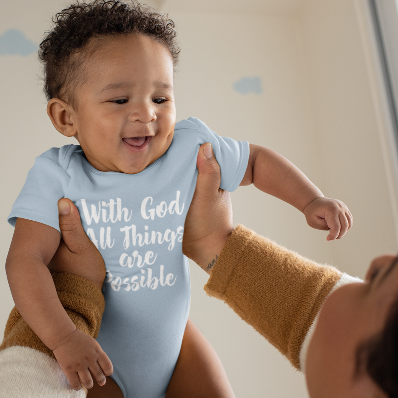 Christian Baby bodysuit | 0-24M | With God All Things Are Possible