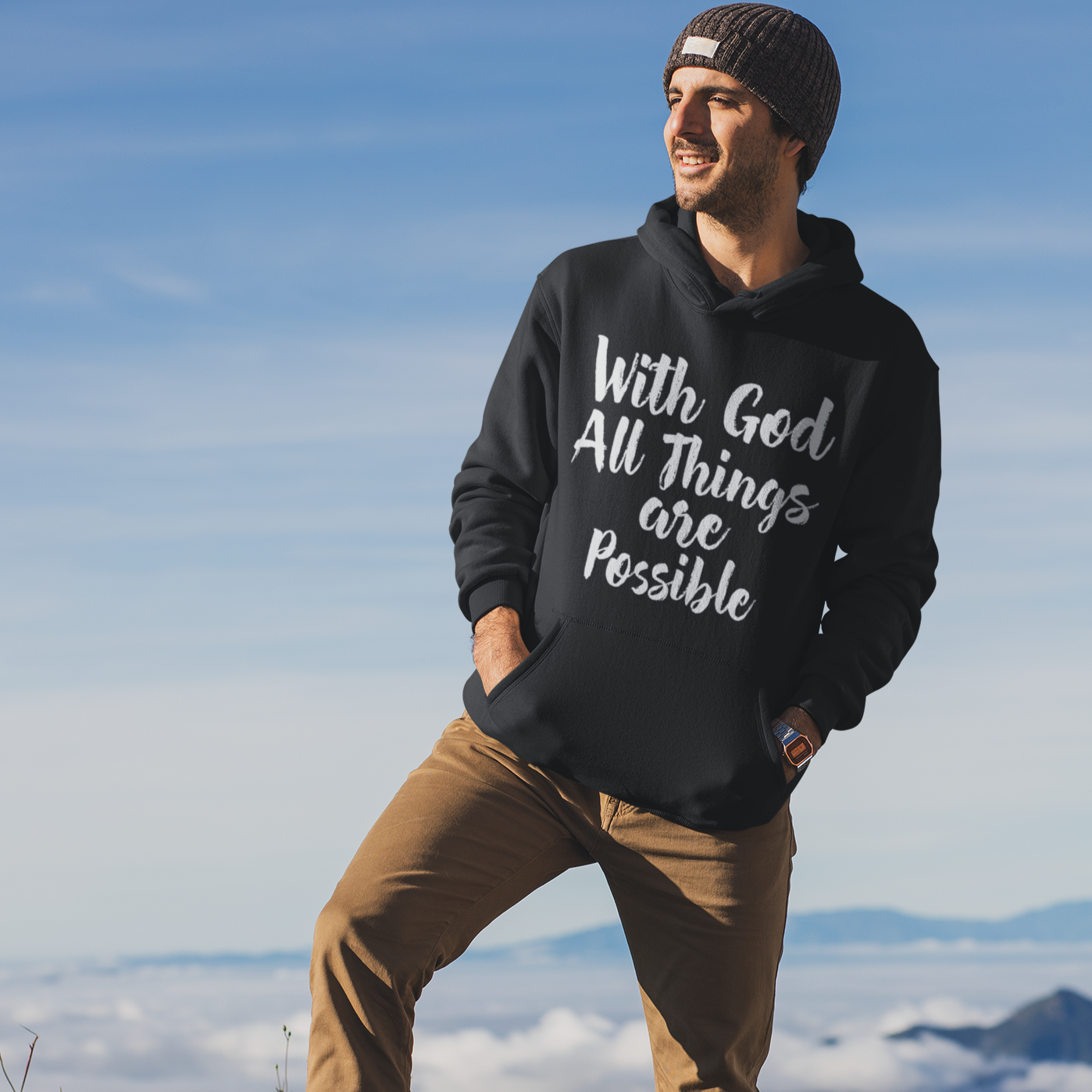 Christian Hoodie | With God All Things Are Possible | Unisex