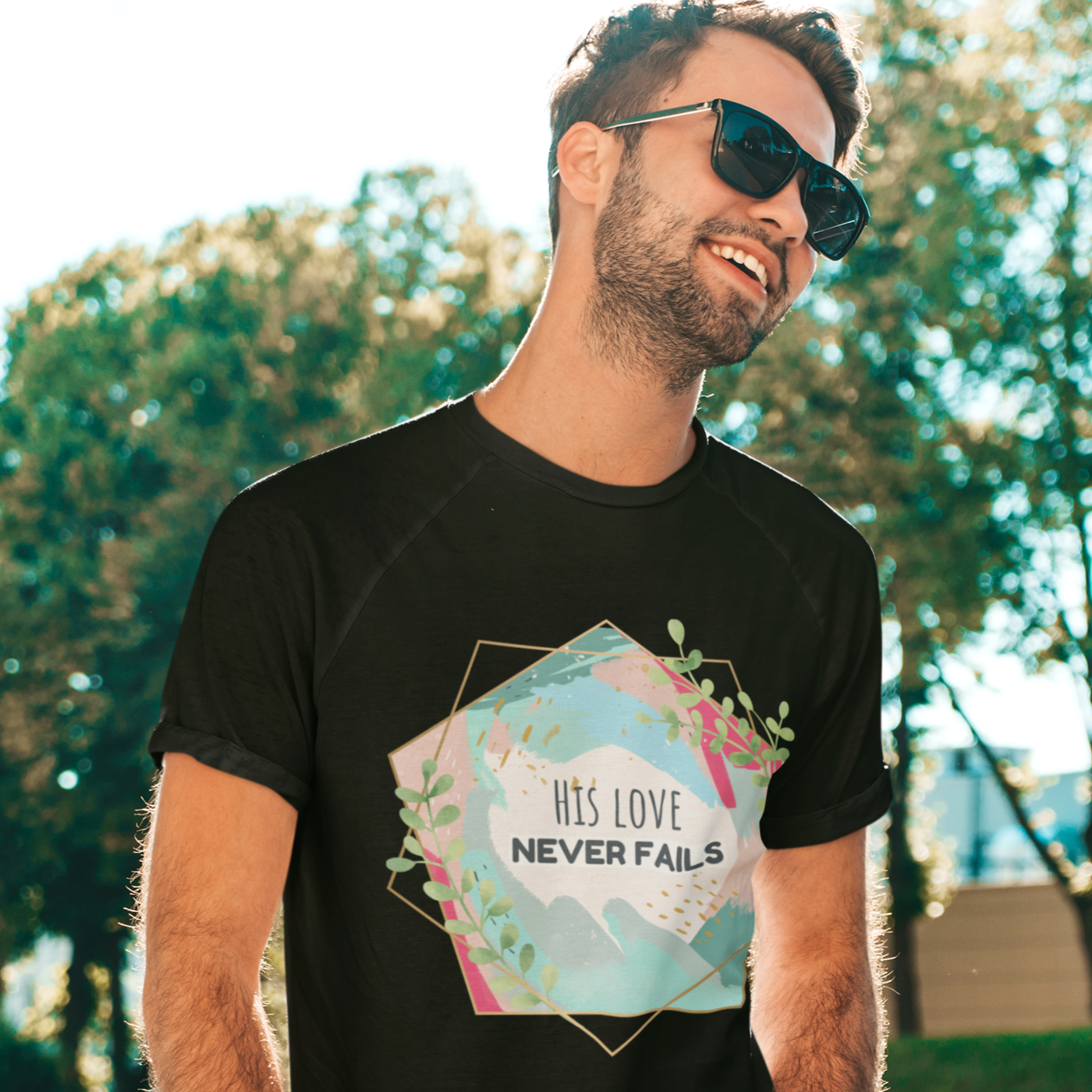 Christian T-Shirt | His Love Never Fails | Unisex