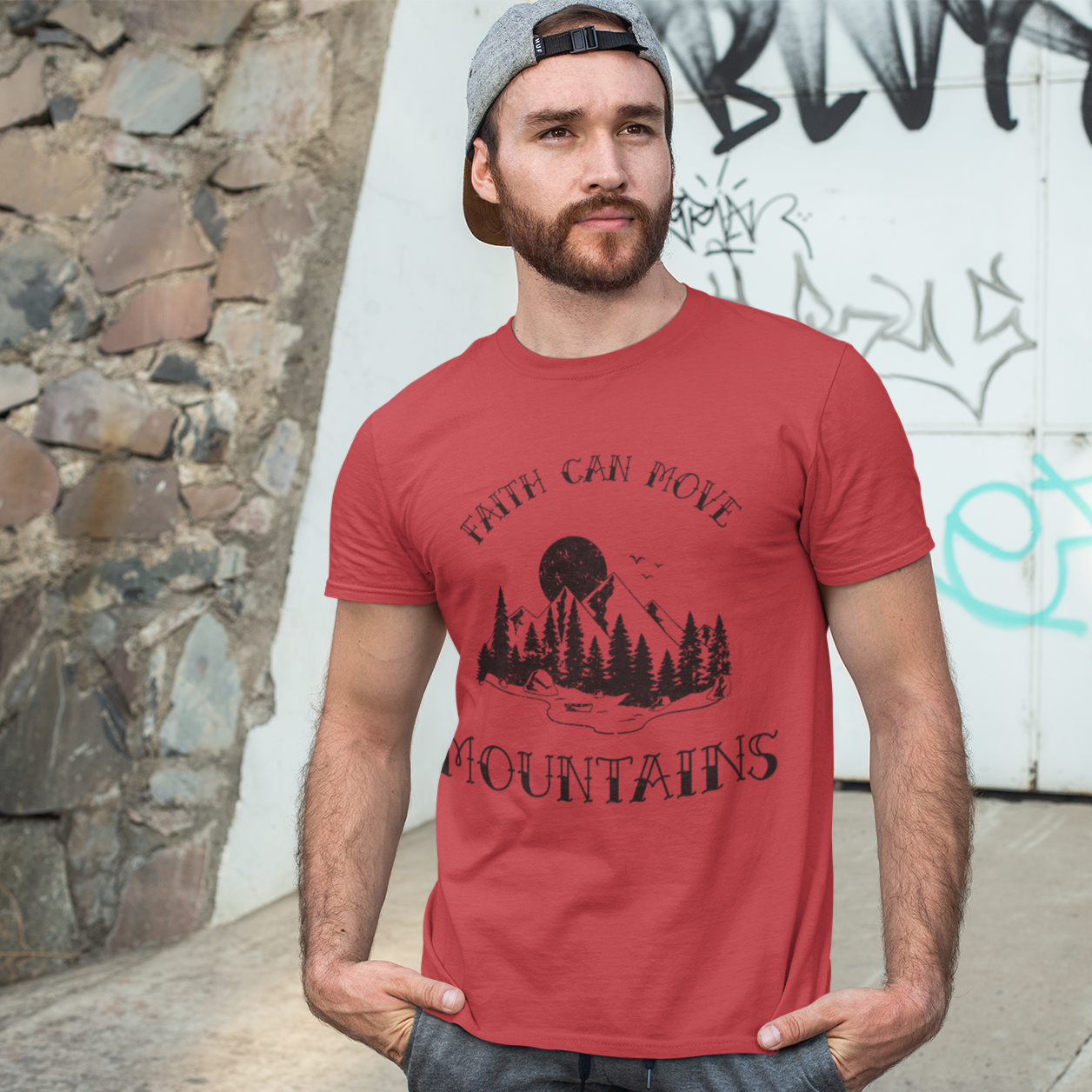 Christian T-Shirt | Faith Can Move Mountains | Unisex