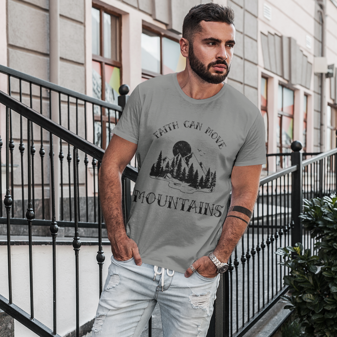 Christian T-Shirt | Faith Can Move Mountains | Unisex