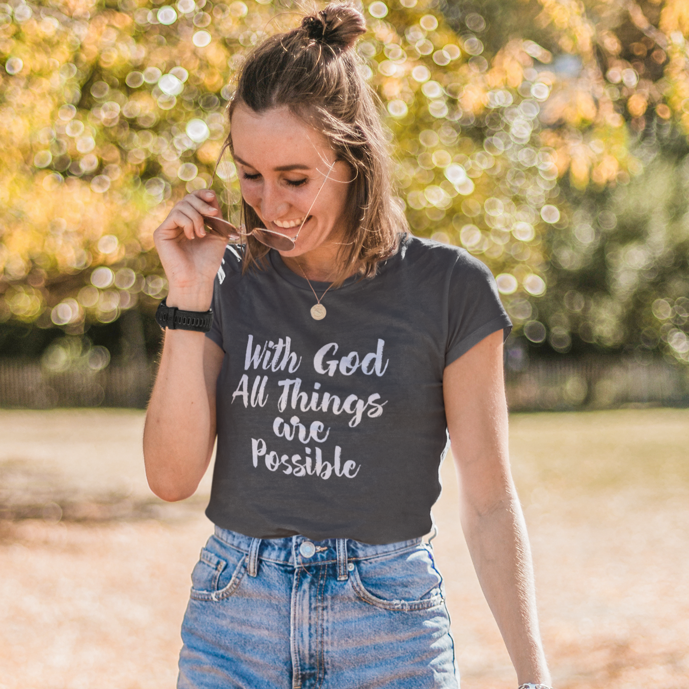 Christian-T Shirt | With God All Things Are Possible | Unisex
