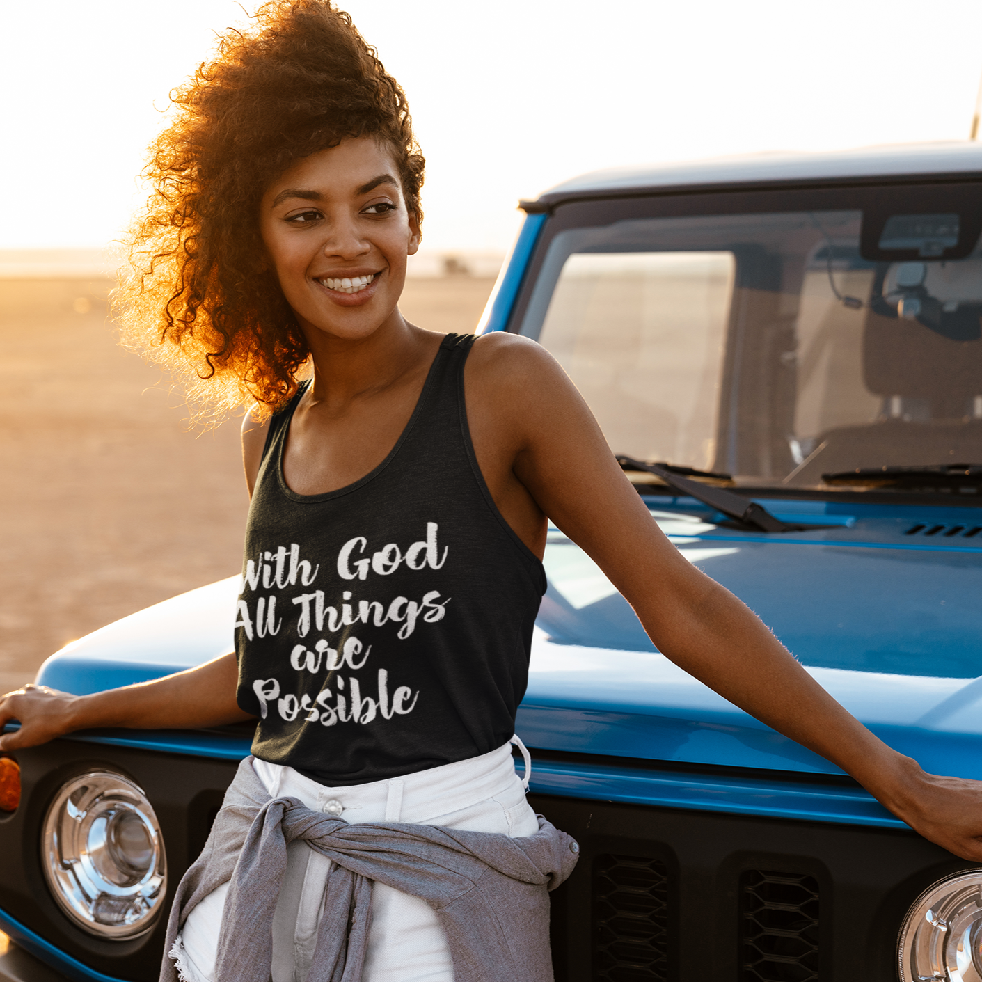 Christian Women's Tank Top | With God All Things Are Possible